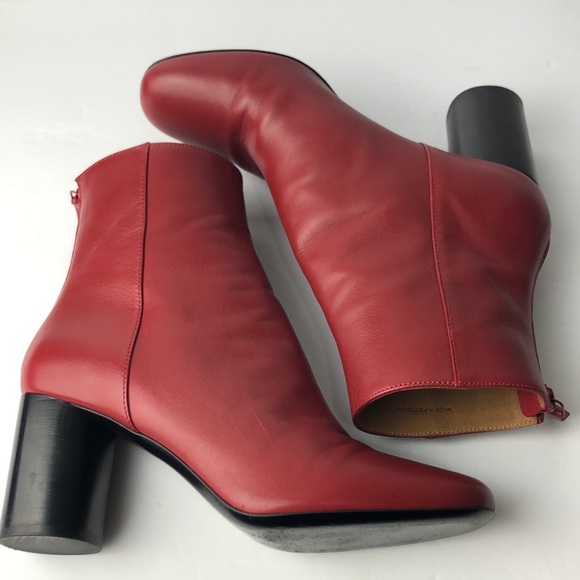 Sandro Sacha Red Healed Ankle Boots - Picture 7 of 14